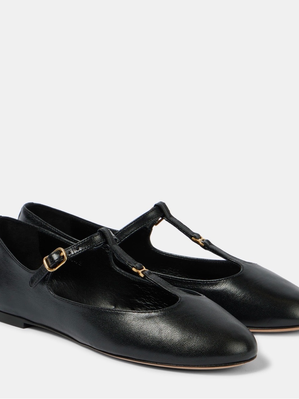 Chloé |marcie Black Leather T-Strap Ballet Flats